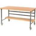 Built Rite Br Built-Rite Mobile Workbench w/ Shop Top Square Edge, 60"W x 30"D, Gray DSM3053426-GY